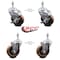 Service Caster 4 Inch High Temp Glass Filled Nylon 3/8 Inch Threaded Stem Caster Brakes, 2PK SCC-TS20S414-GFNSHT-381615-2-TLB-2 - alternate 2